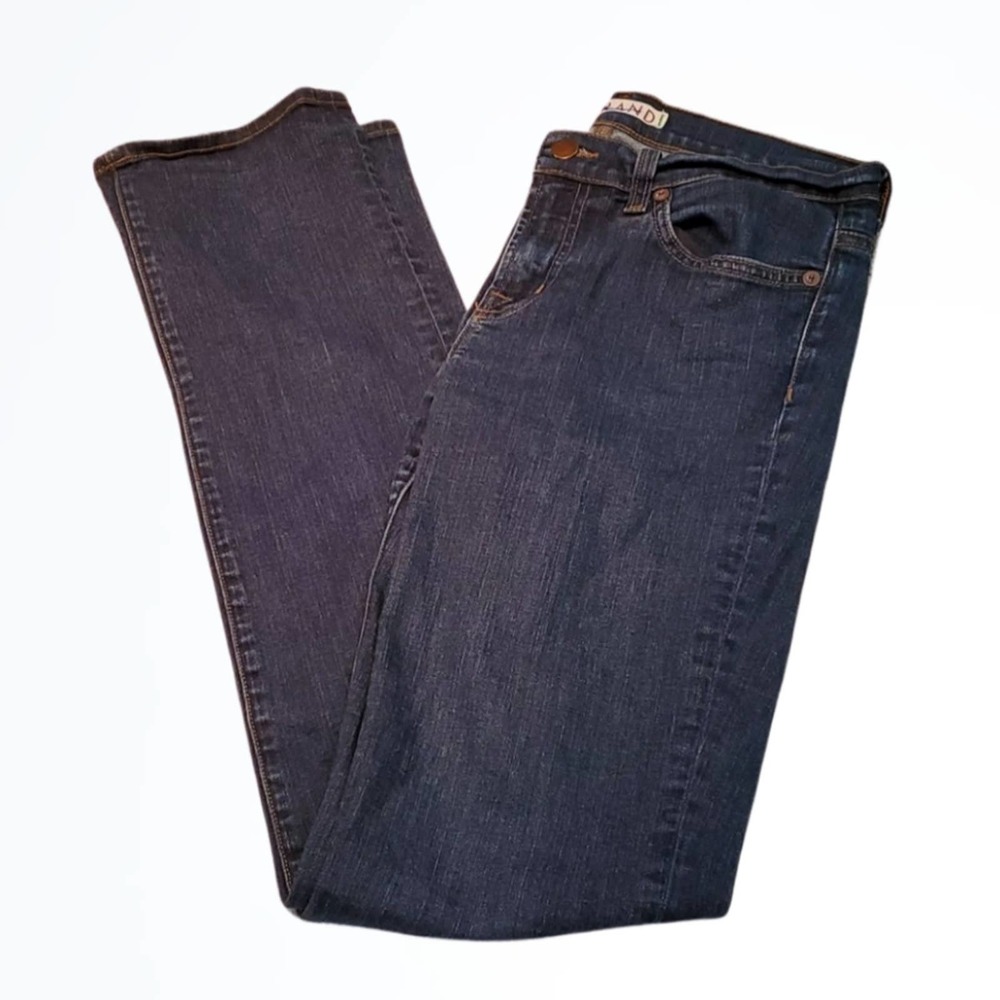 J Brand Darker Wash Mid Rise Straight Leg Long Inseam Blue Jean Size 28 Waist 30